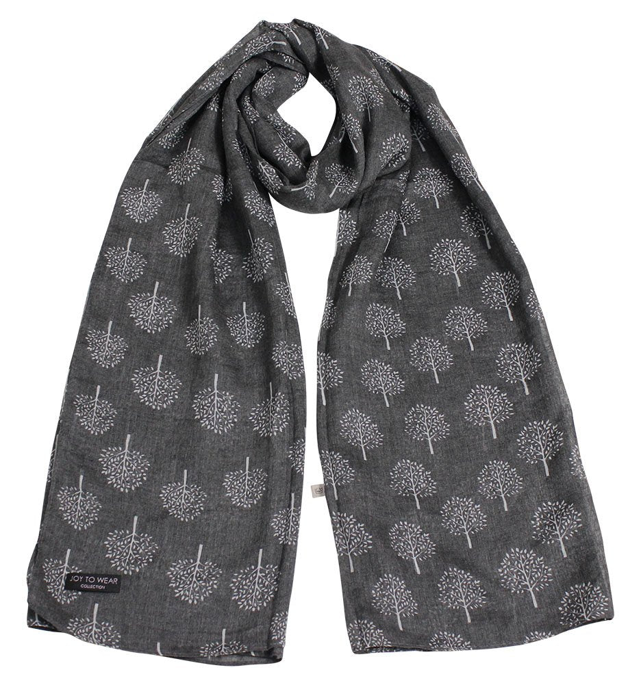 Mulberry Tree Print Fashion Scarf (Dark Grey)