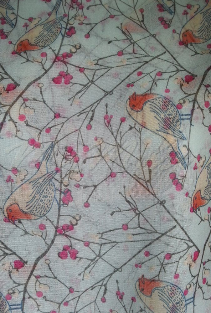 MyMusu Christmas Robin Bird Scarf Ladies Multi Way Large Soft Wrap (Aqua)