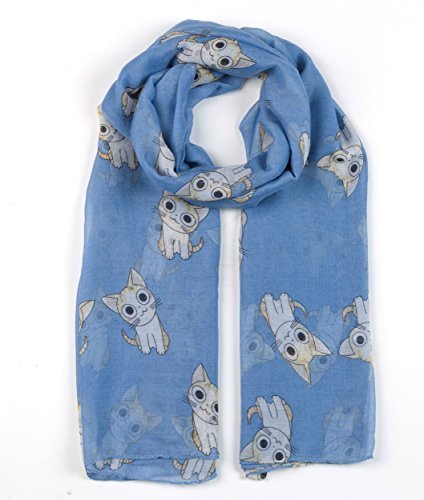 World of Shawls Ladies Cute Cat Print Scarf Wraps Shawl Soft Scarves Maxi Large Size
