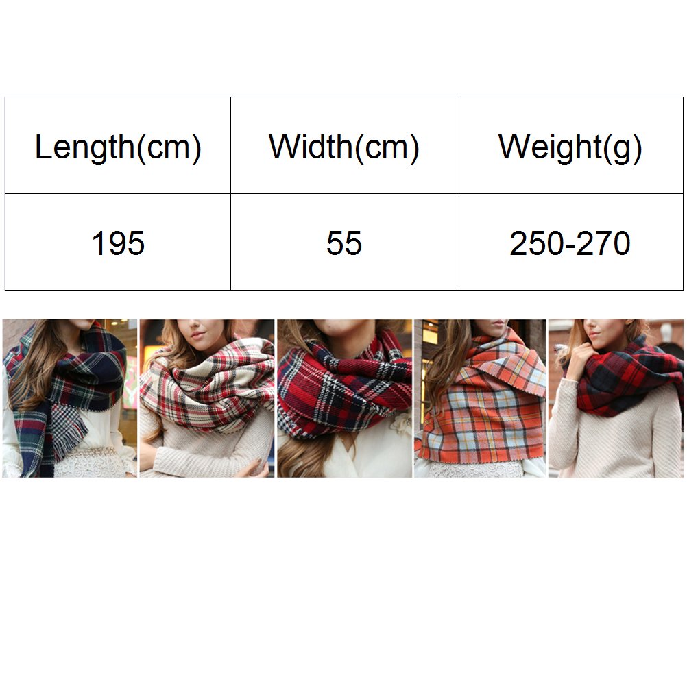 ISASSY Women's Ladies Vintage Wraps scarf scarves Elegant Tartan Plaid scarf Shawl (One size, V-Beige)