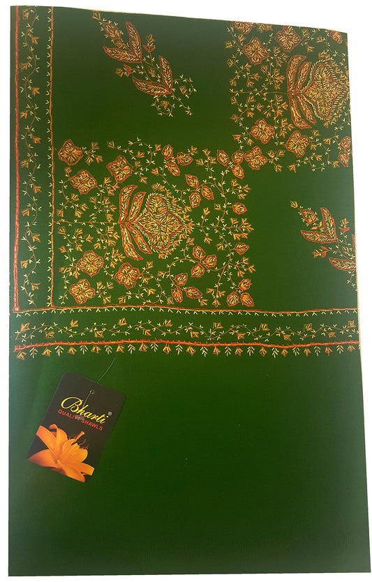 World of Shawls Exclusive Women's Ladies Needle Thread Work Hand Embroidered Shawl Scarf Wrap Occasion Bridal Party Wear Prom