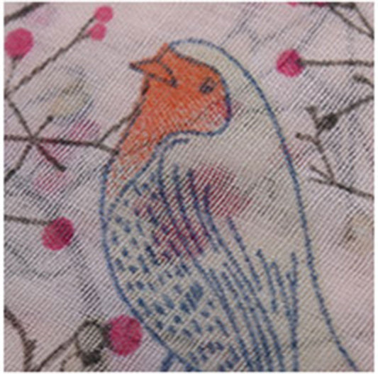 Kobwa(TM) Fashion Bird Print Thin Soft Long Shawl Scarf Wrap Women Scarves with Kobwa's Keyring