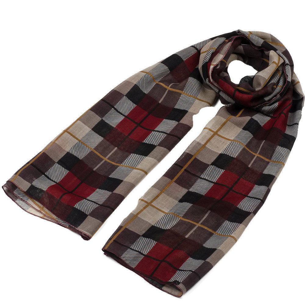 World of Shawls New Ladies Women's Girls Beautiful Plaid Design Scarf Stole Wrap