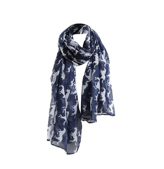 Kobwa(TM) Women Lady Fashion Voile Horse Print Soft Long Scarf Wrap Shawl with Kobwa's Keyring