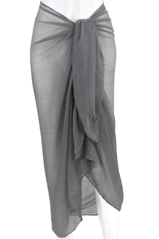 Evolatree - Large Rectangular Shawl Scarf Sarong - Lightweight Linen Like Feel - Black - 70" x 42"