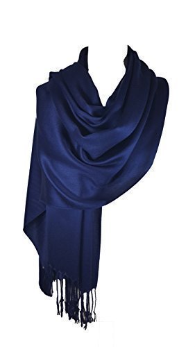 NEW NAVY BLUE PASHMINA SHAWL SCARF WRAP