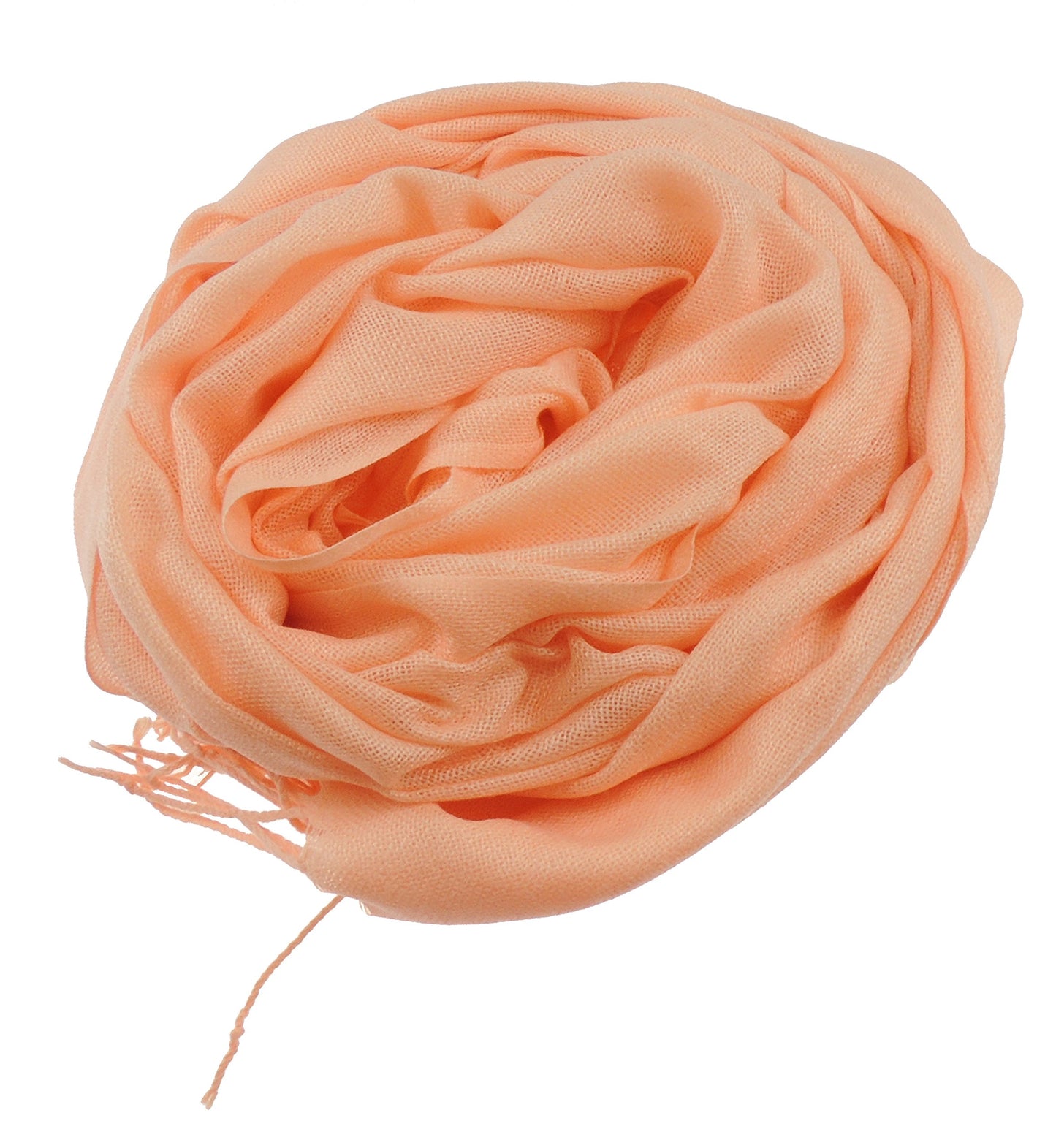 Beautifully Soft Pashmina & Silk Mix Ladies Evening Scarf Wrap Peach