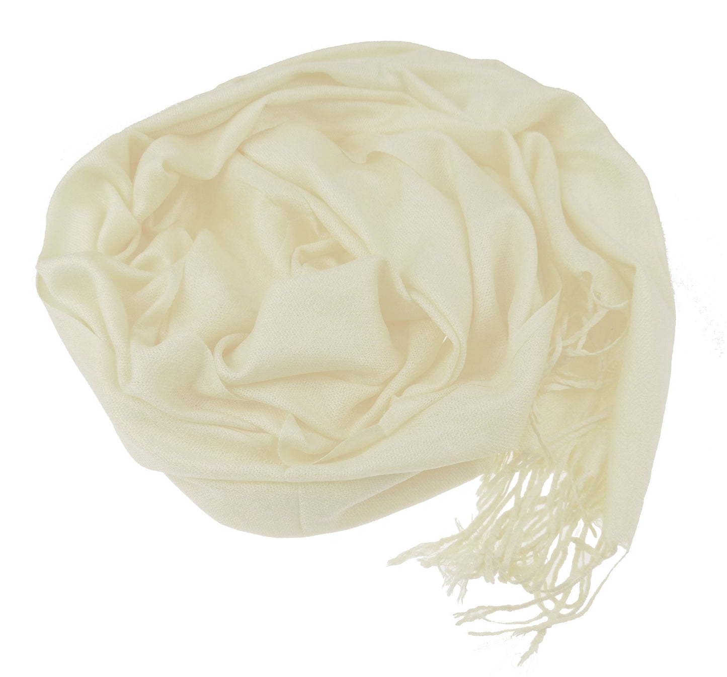 Beautifully Soft Pashmina & Silk Mix Ladies Evening Scarf Wrap Available in Many Colours (Ivory)