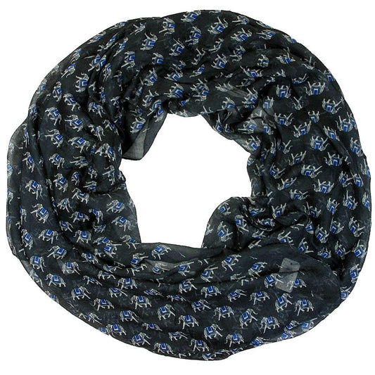 Women scarves elephants print design style (Charcoal grey)