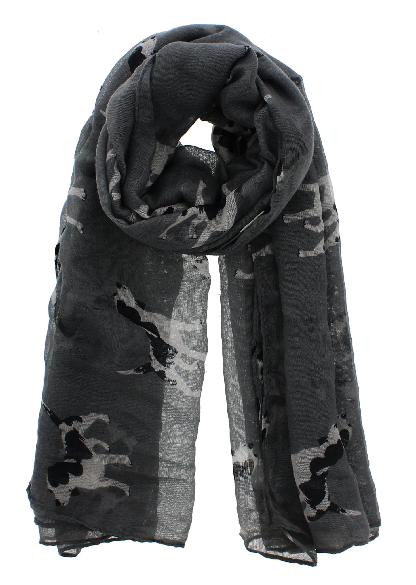 Superbaby Ladies Spaniel Dog Puppy Pattern Print Gauze Shawl Big Long Wrap Scarves Pashmina Stole Scarf