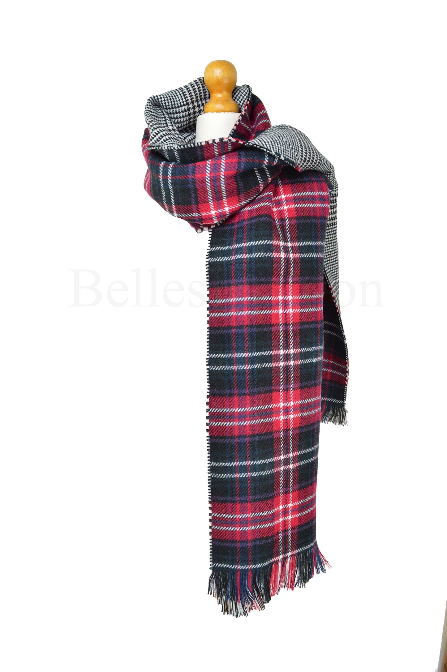 Red Tartan Two Sided Blanket Wrap/Shawl/Scarf Oversized Thick Winter Warm Christmas