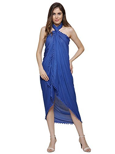 World of Scarfs Pom Pom Sarong, Coverup, Scarf, Big Size