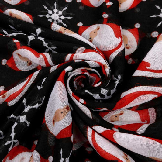 World of Shawls Winter Christmas Santa Printed Soft Large Wraps Shawl Scarves Scarf