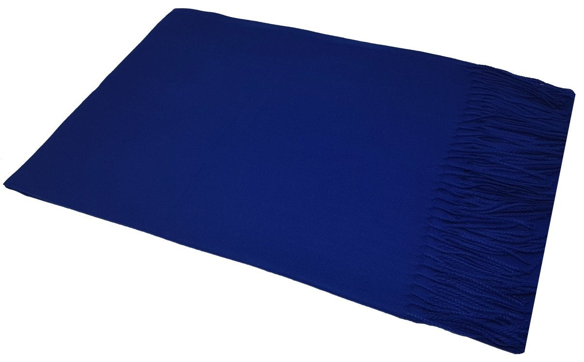 World of Shawls Winter Cashmere Feel Scarf Wrap Blanket Shawl Warm Soft Cozy - REDUCED TO CLEAR (Royal Blue)