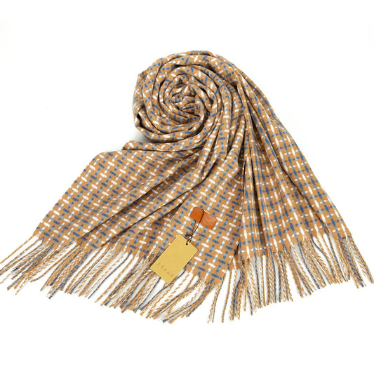 World of Shawls WINTER WARMER Large Thick Criss Cross Stitch Design Fashion Scarf Blanket Wrap Unisex