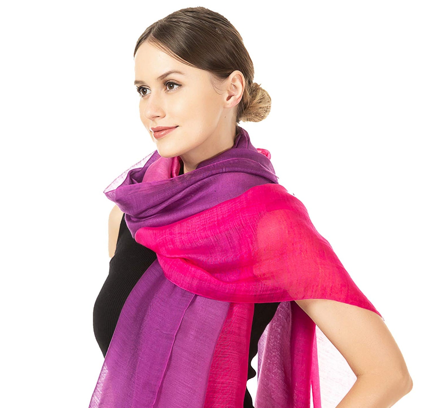 World of Shawls Ombre Silky Scarf Shawl Wrap Occasion Wedding Party Gift