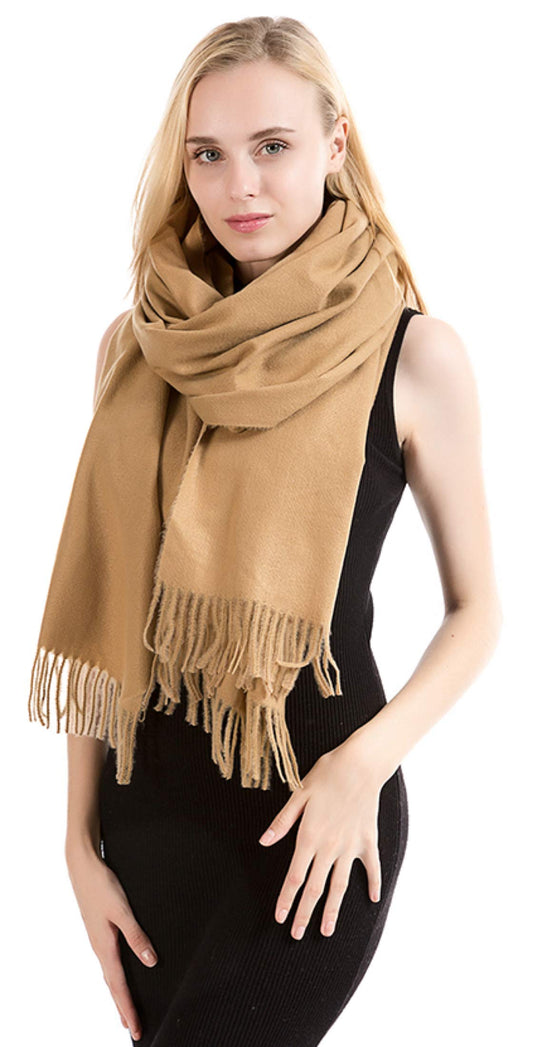 World of Shawls Exclusive Winter Shawl Scarf Wrap 100% Virgin Wool Cashmere Feel for Women Men Unisex 18 Colours NEW