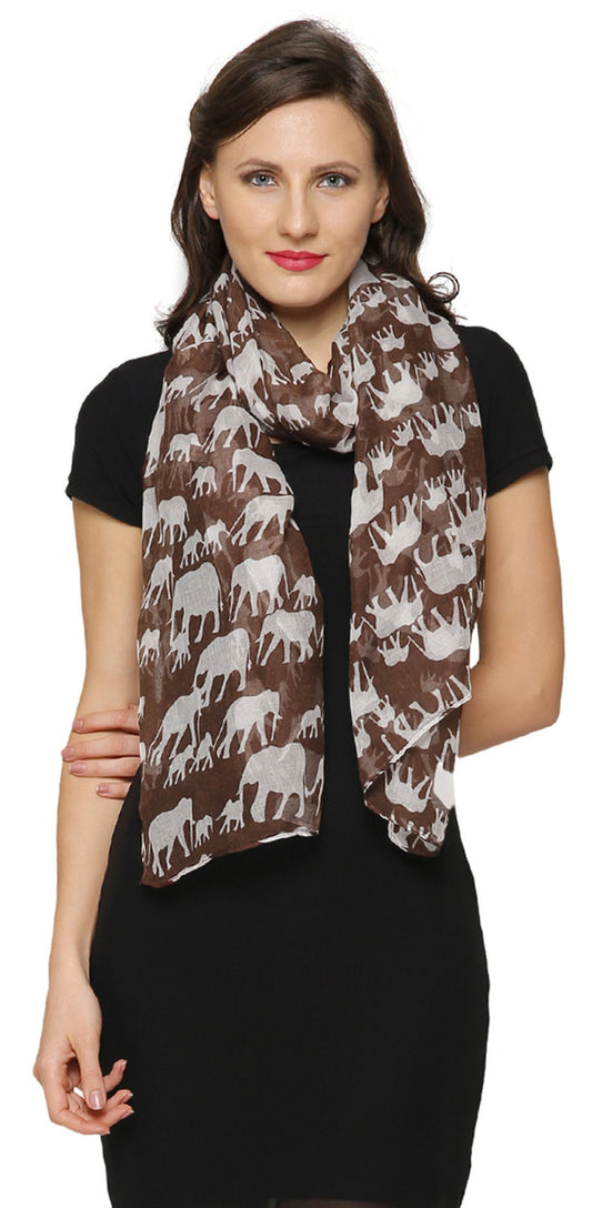 World of Shawls Ladies Womens Elephant Print Scarf Wraps Shawl Soft Scarves Sarong