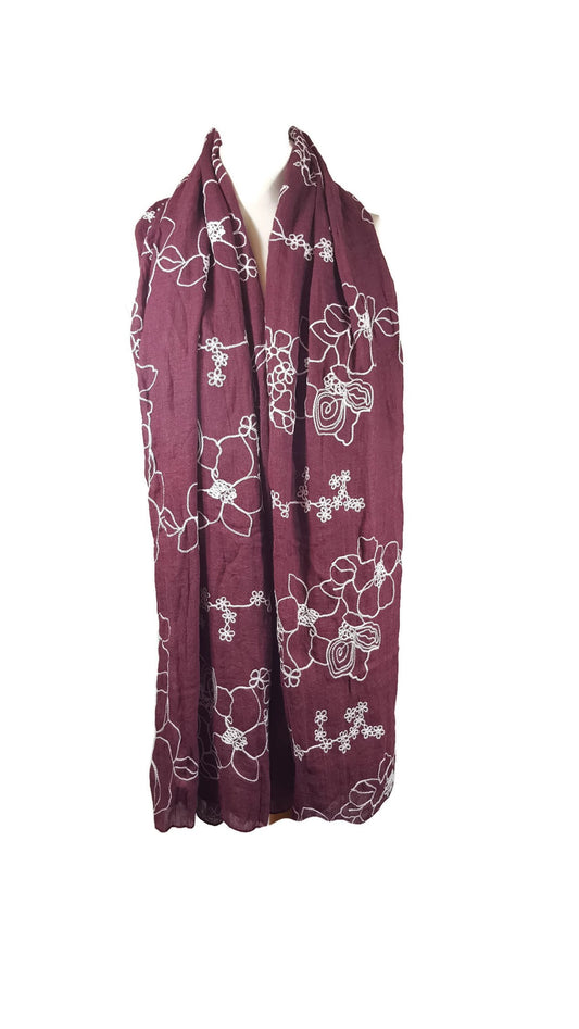 NEW Ladies Embroidered Floral Scarf Maxi Wrap Shawl Hijab Pashmina Style Large Warm and Soft