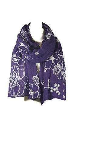NEW Ladies Embroidered Floral Scarf Maxi Wrap Shawl Hijab Pashmina Style Large Warm and Soft