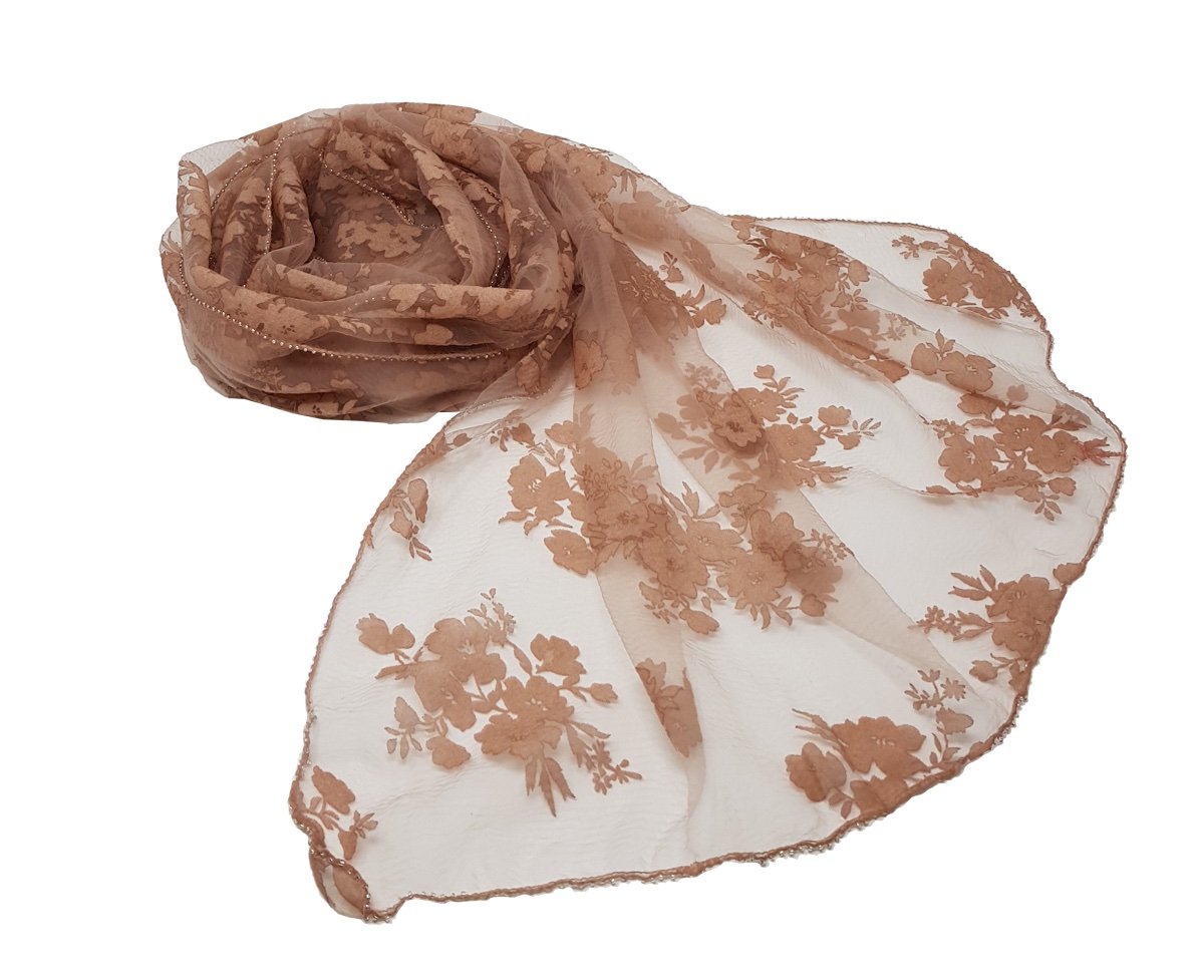 World of Shawls Elegant Dew Drop Trim Velvet Feel Net Scarf Wrap Shawl Large Soft Wedding Bridal Party Occasion