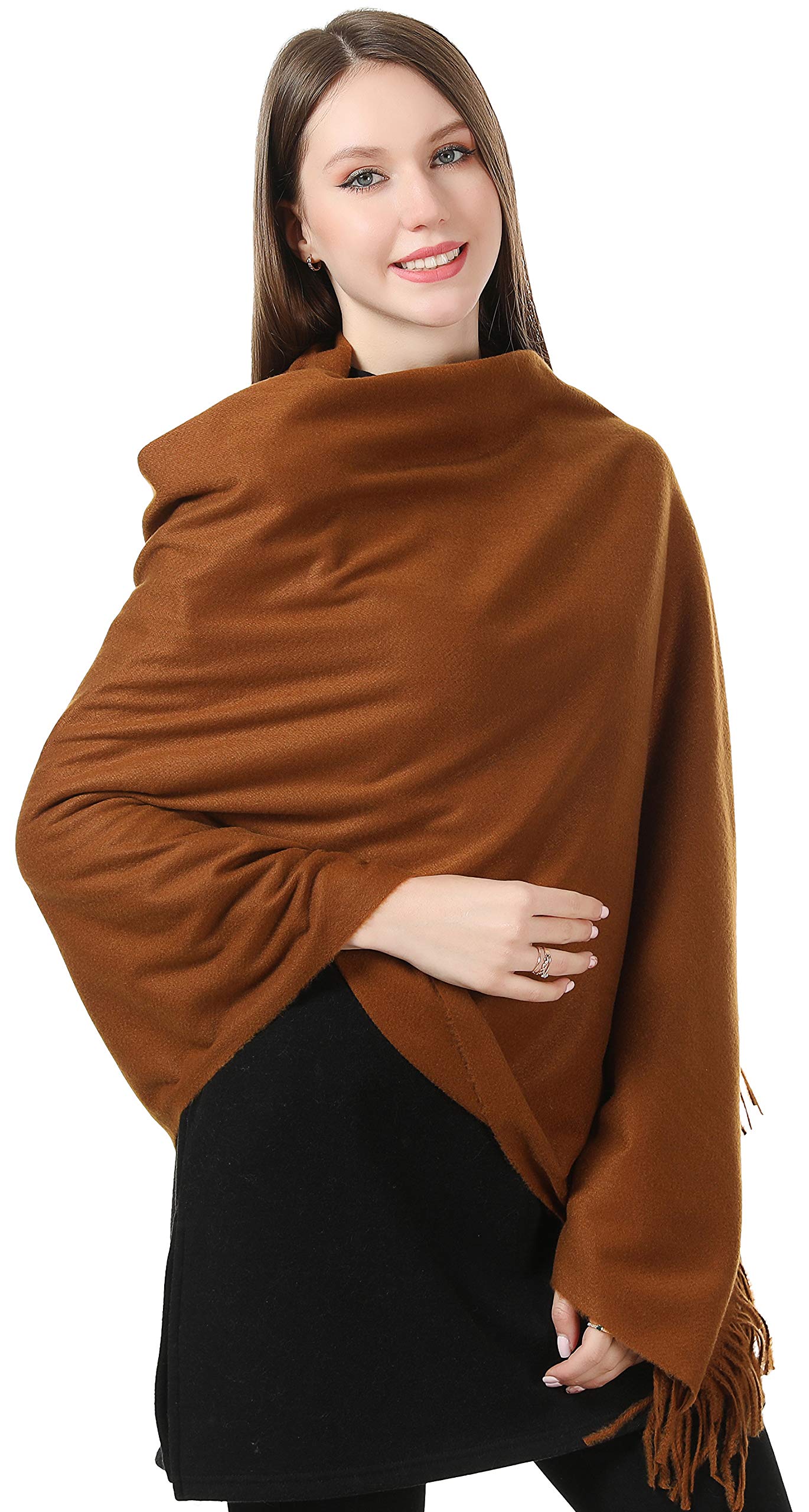 World of Shawls Cashmere Feel Winter Blanket Ladies Scarf Pashmina Shawls and Wraps for Wedding Scarves for Women Winter