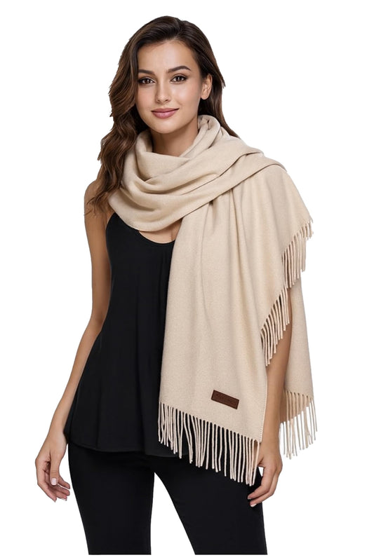Women’s Cashmere Feel Scarf – Soft Pashmina Shawl & Wrap, Large, Lightweight & Warm, Elegant Winter Scarf for Travel, Weddings & Gifting
