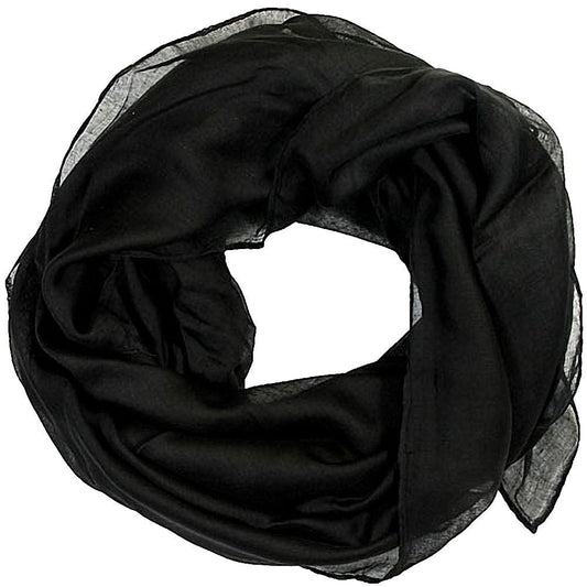 Women scarves plain lightweight all seasons shawl (Black)