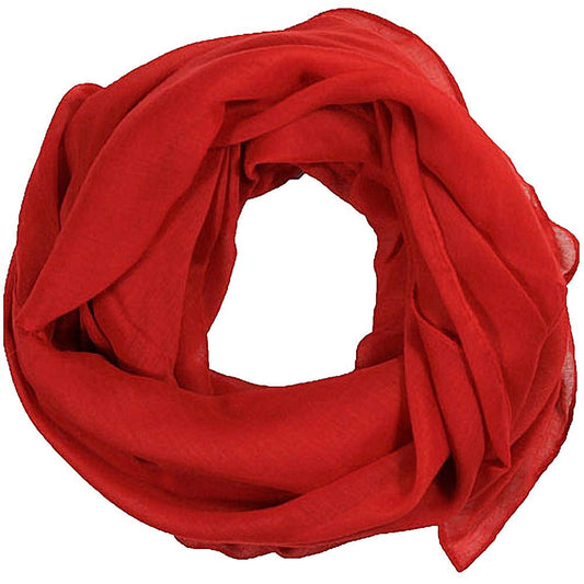 Women scarves plain lightweight all seasons shawl (Red)