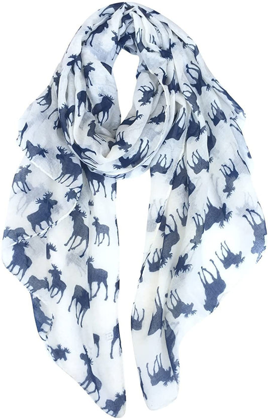 Moose Print Scarf Wraps Shawl Soft Scarves