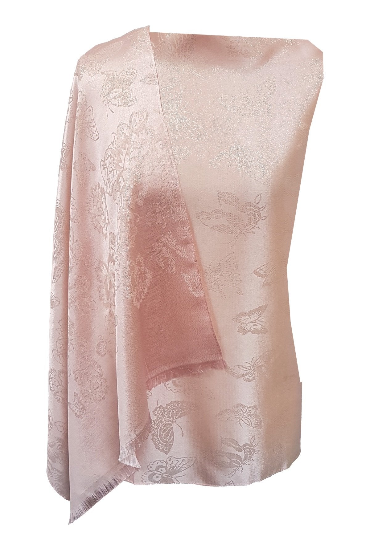 World of Shawls Shimmery Butterfly Lightweight Silky Pashmina Feel Shawl Wrap Stole