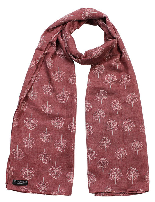 Mulberry Tree Print Fashion Scarf (Red)(Size:L)