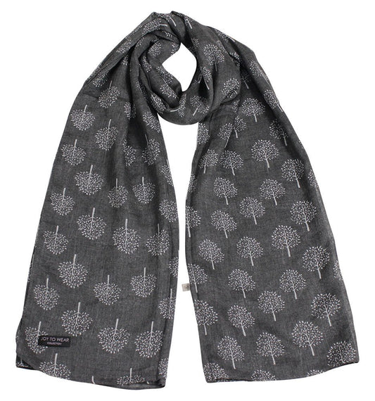 Mulberry Tree Print Fashion Scarf (Dark Grey)