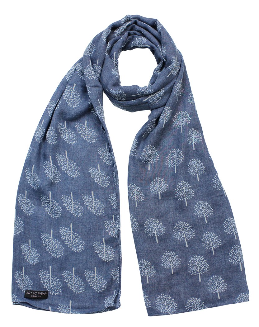 Mulberry Tree Print Fashion Scarf (Denim)