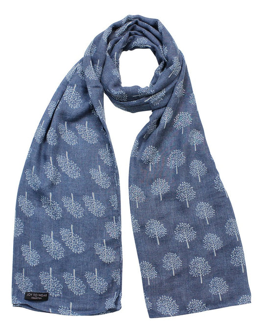 Mulberry Tree Print Fashion Scarf (Denim)