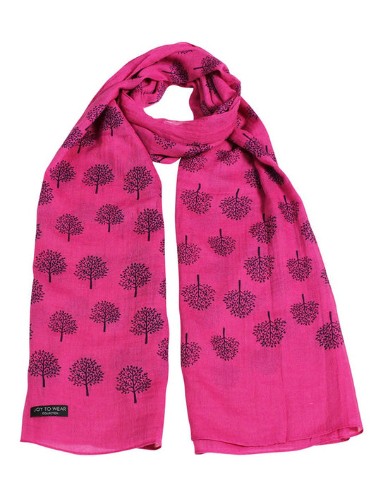 Mulberry Tree Print Fashion Scarf (Fushcia)