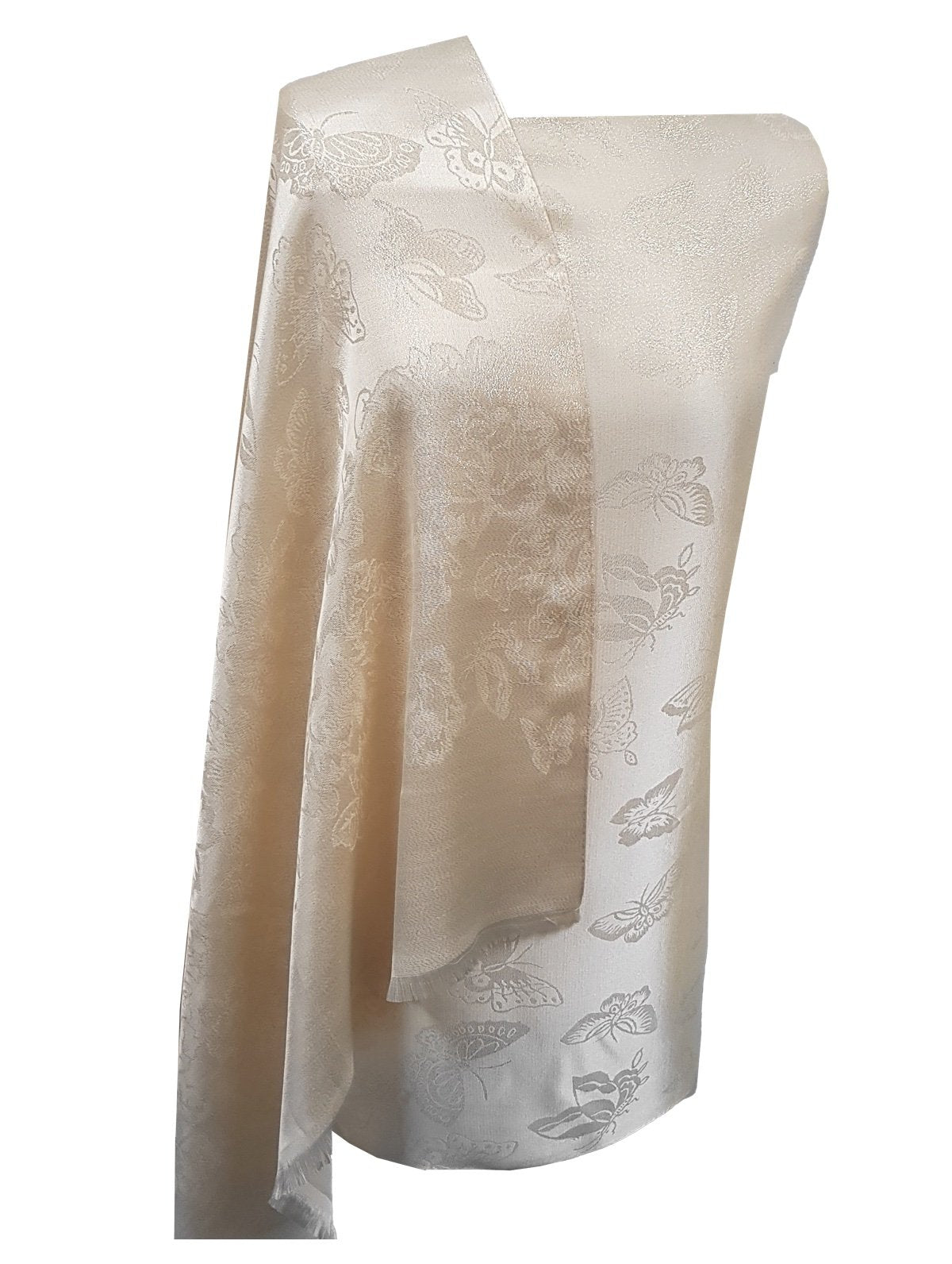 World of Shawls Shimmery Butterfly Lightweight Silky Pashmina Feel Shawl Wrap Stole
