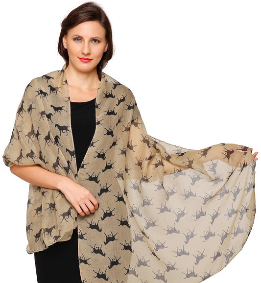 World of Shawls Horse Print Design Ladies Girls Scarf Scarves Shawl Wrap Maxi Sarong