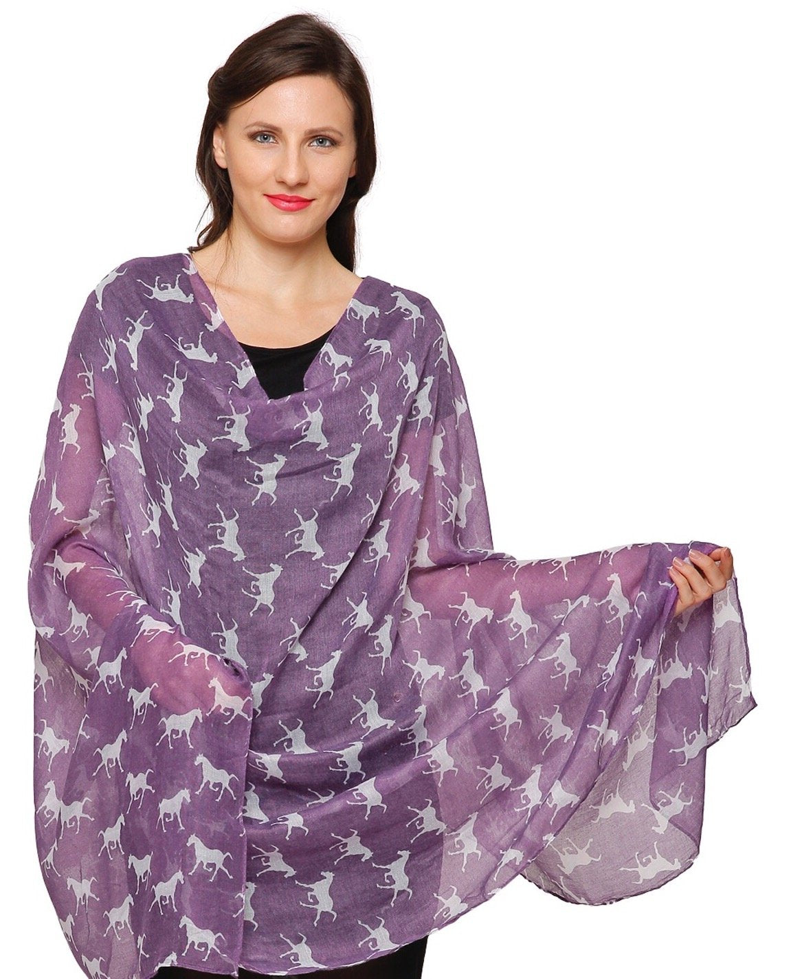 World of Shawls Horse Print Design Ladies Girls Scarf Scarves Shawl Wrap Maxi Sarong