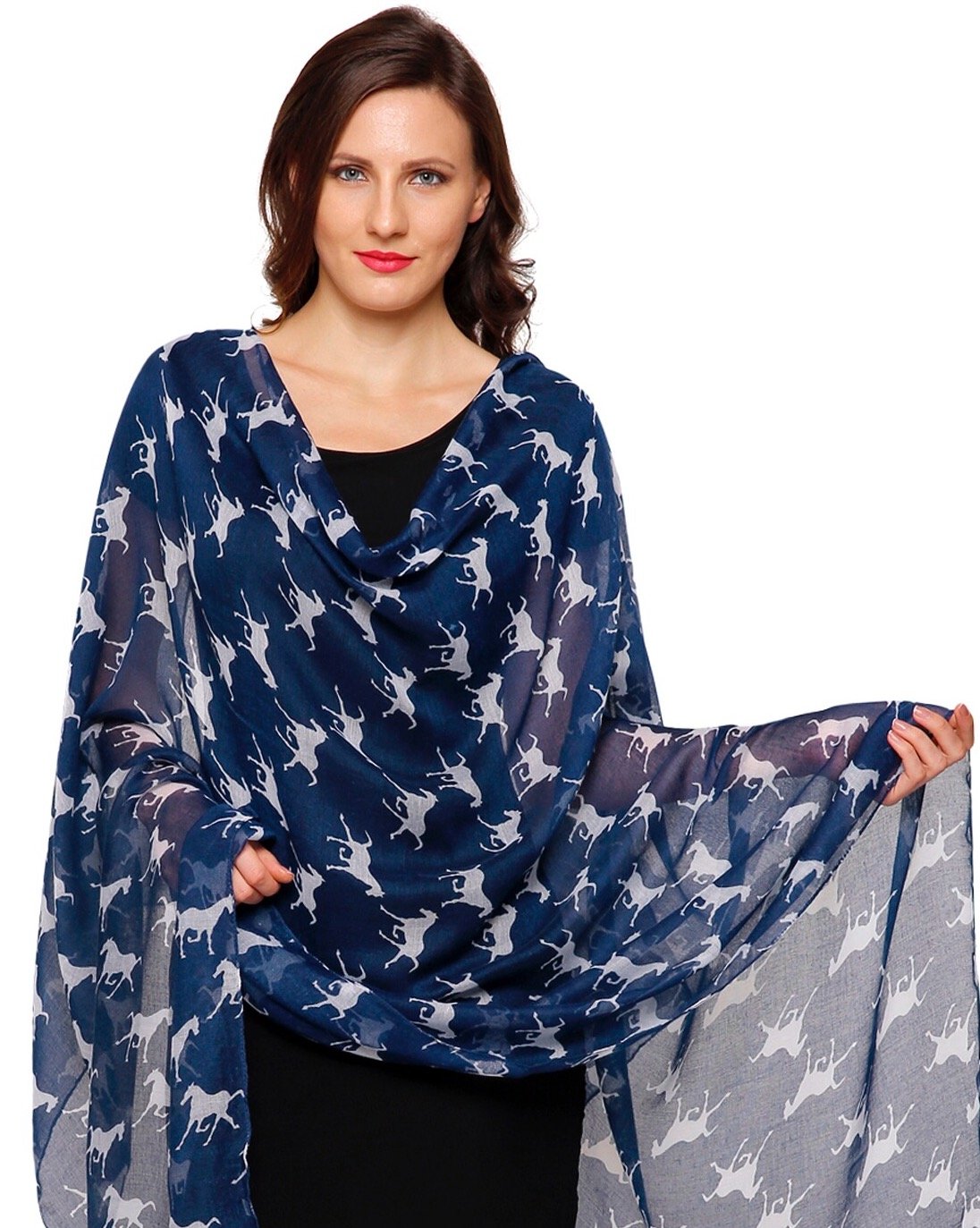 World of Shawls Horse Print Design Ladies Girls Scarf Scarves Shawl Wrap Maxi Sarong