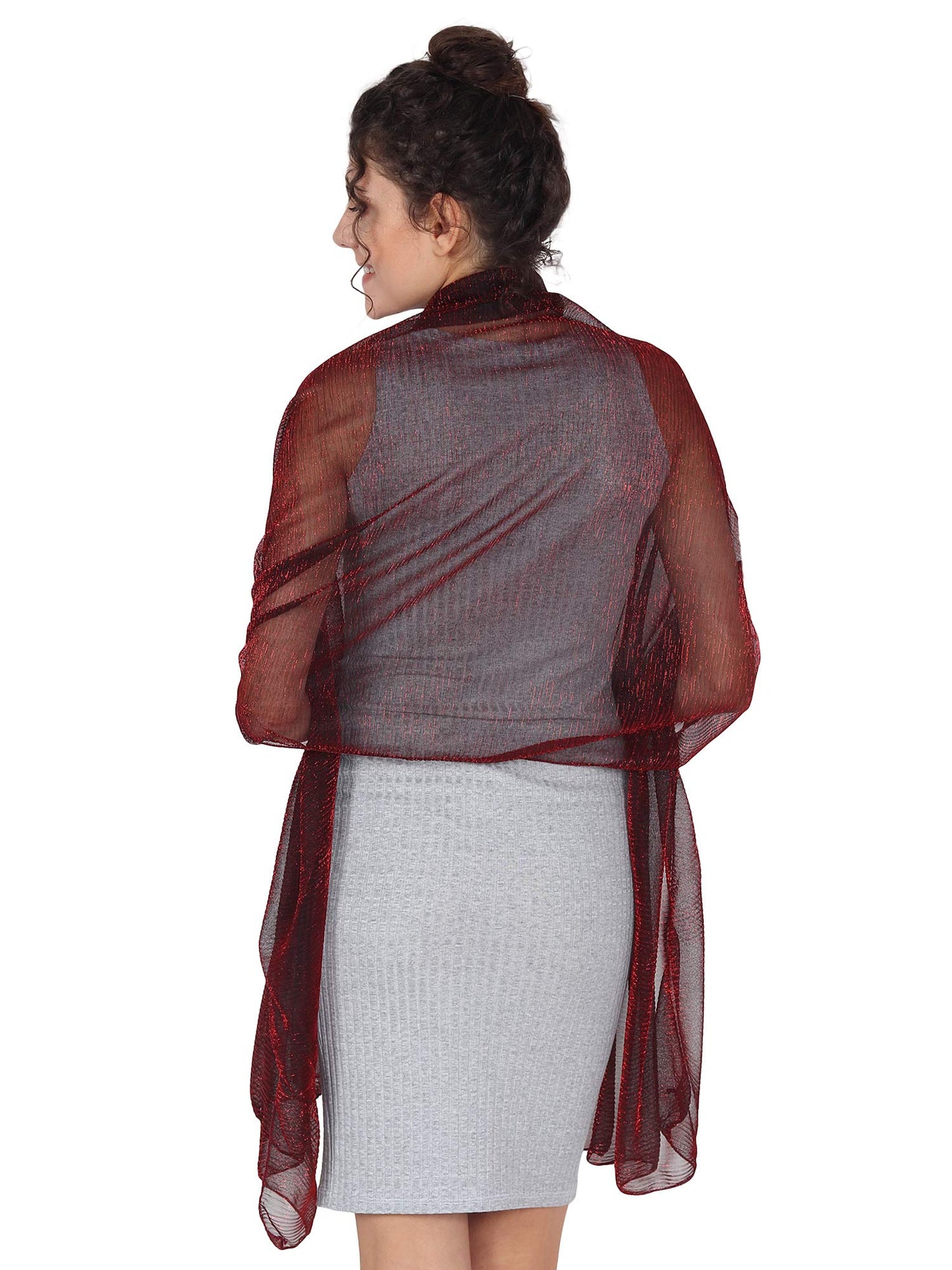 World of Shawls Scarf Wrap for Wedding Evening Shawl Glitter Sheer Bridal Women's Scarves for Prom, Party