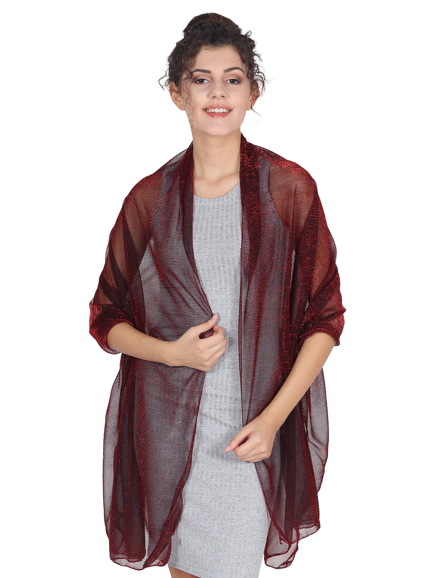 World of Shawls Scarf Wrap for Wedding Evening Shawl Glitter Sheer Bridal Women's Scarves for Prom, Party