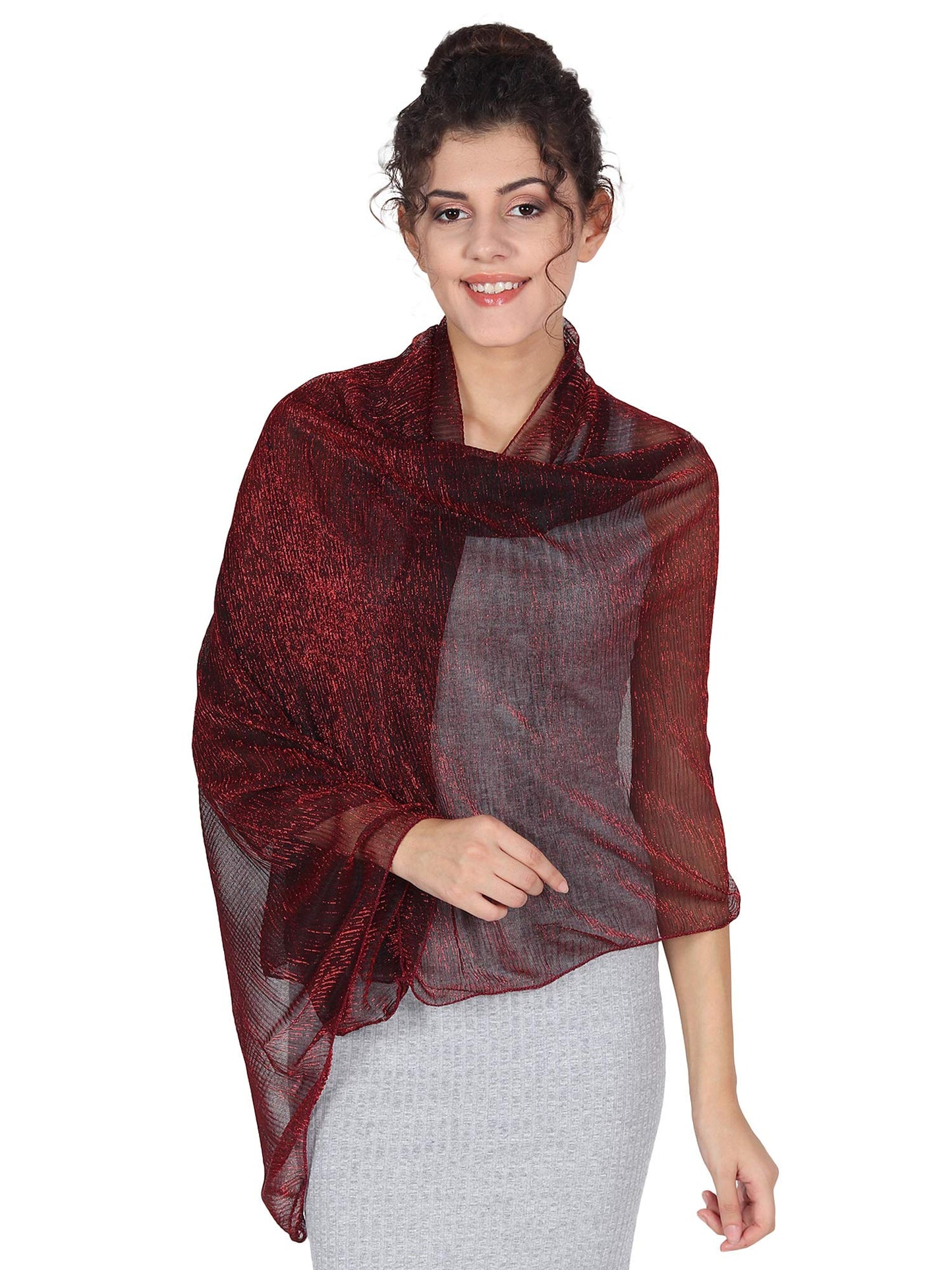 World of Shawls Scarf Wrap for Wedding Evening Shawl Glitter Sheer Bridal Women's Scarves for Prom, Party