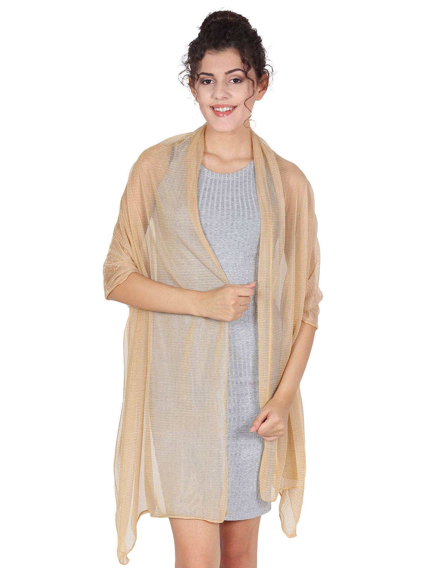 World of Shawls Scarf Wrap for Wedding Evening Shawl Glitter Sheer Bridal Women's Scarves for Prom, Party