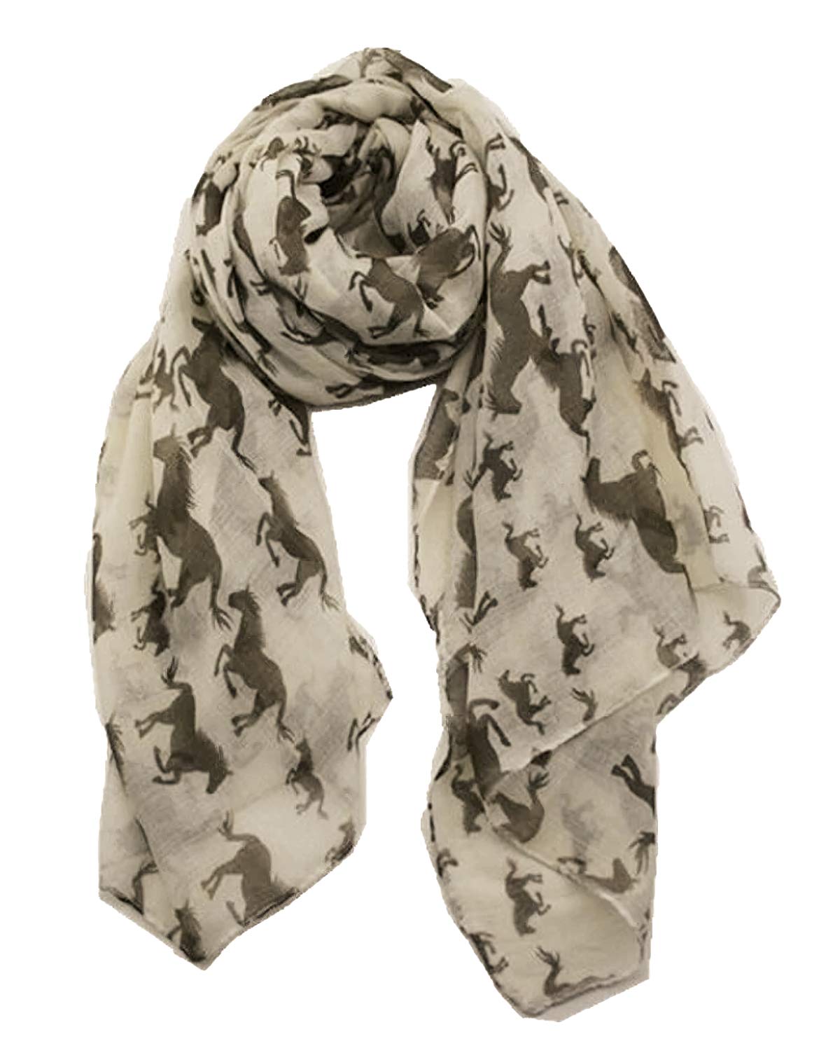 World of Shawls Horse Print Design Ladies Girls Scarf Scarves Shawl Wrap Maxi Sarong