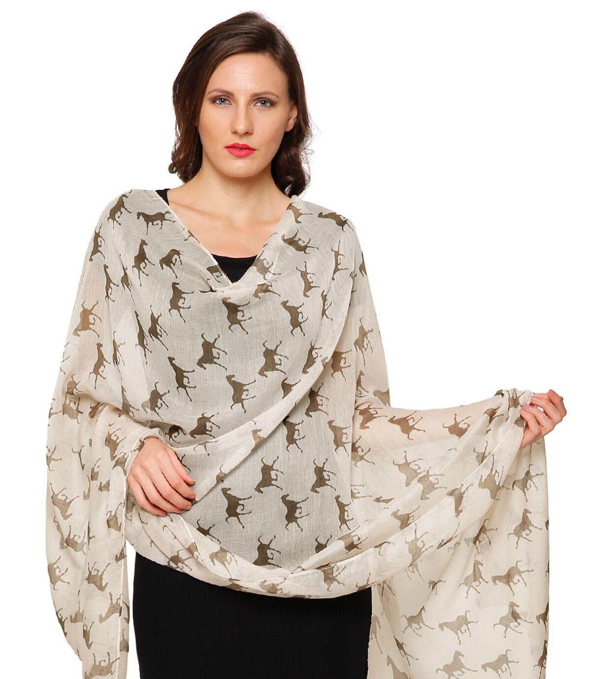 World of Shawls Horse Print Design Ladies Girls Scarf Scarves Shawl Wrap Maxi Sarong