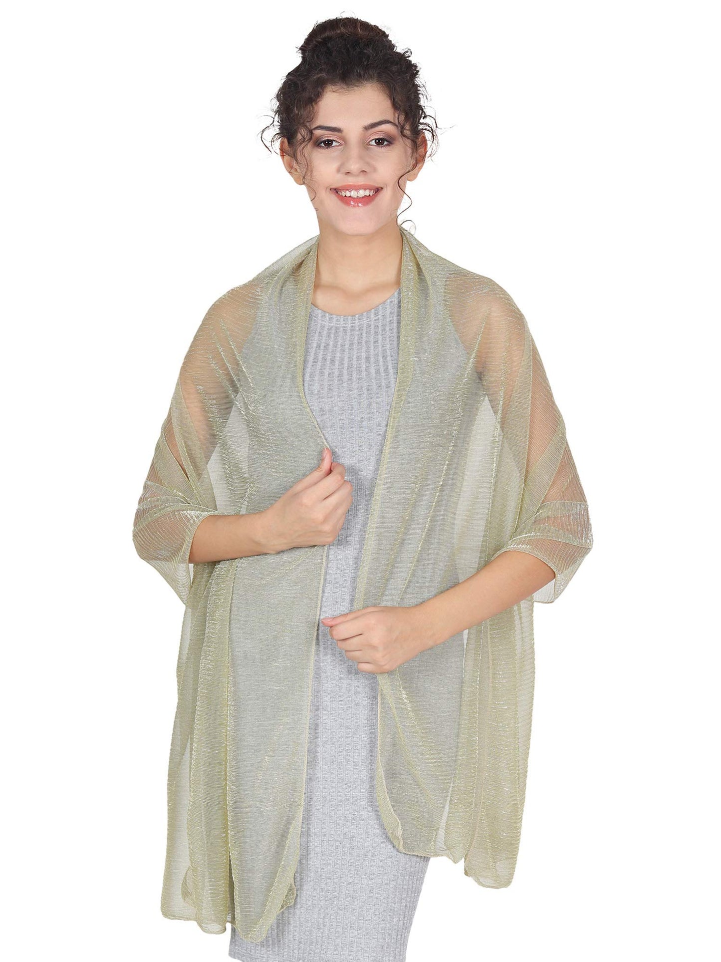 World of Shawls Scarf Wrap for Wedding Evening Shawl Glitter Sheer Bridal Women's Scarves for Prom, Party