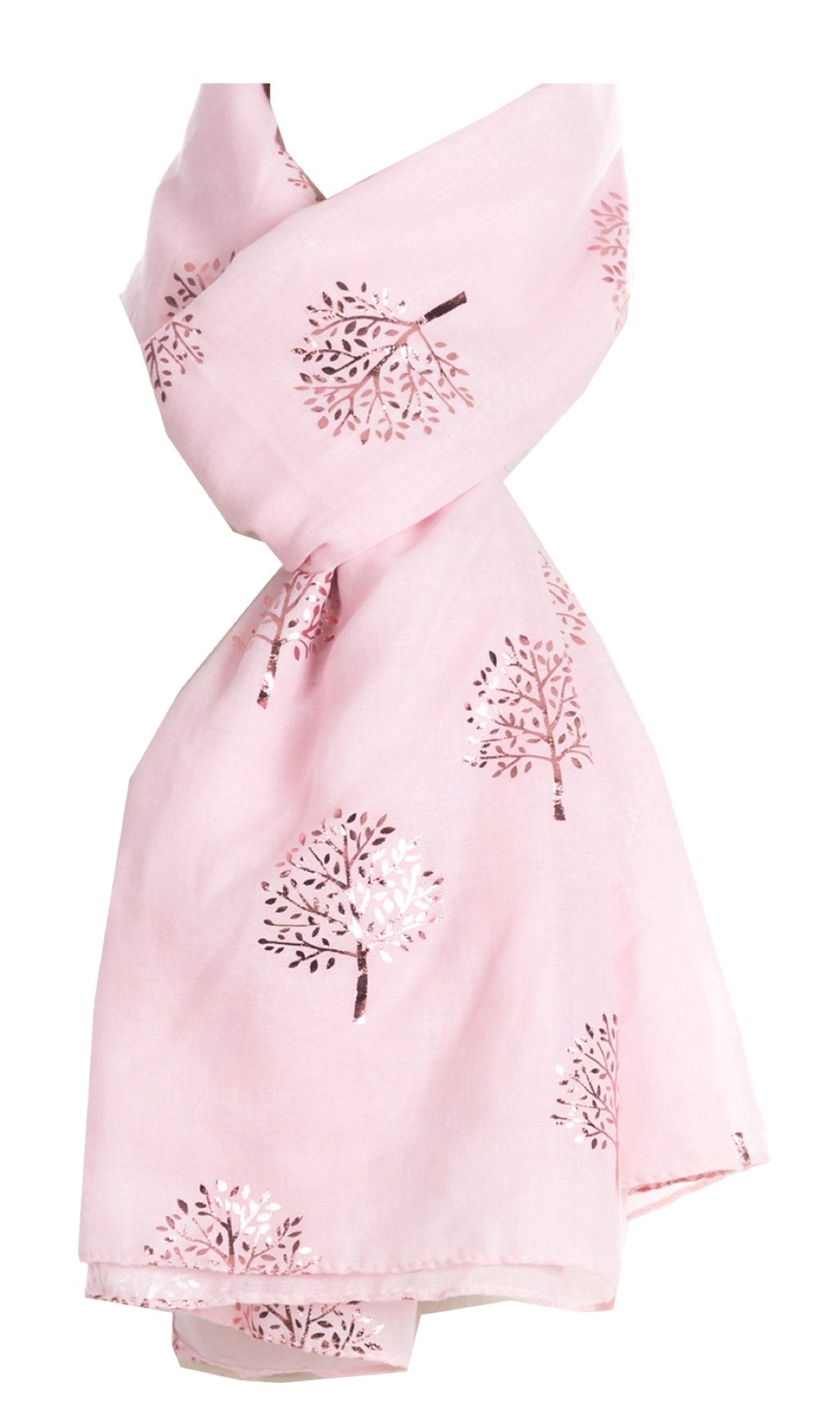 World of Shawls Silver Foil Mulberry Tree Print Fashion Scarf
