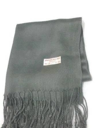 World of Shawls SILVER CASHMERE FEEL SILK PASHMINA SHAWL/SCARF/WRAP