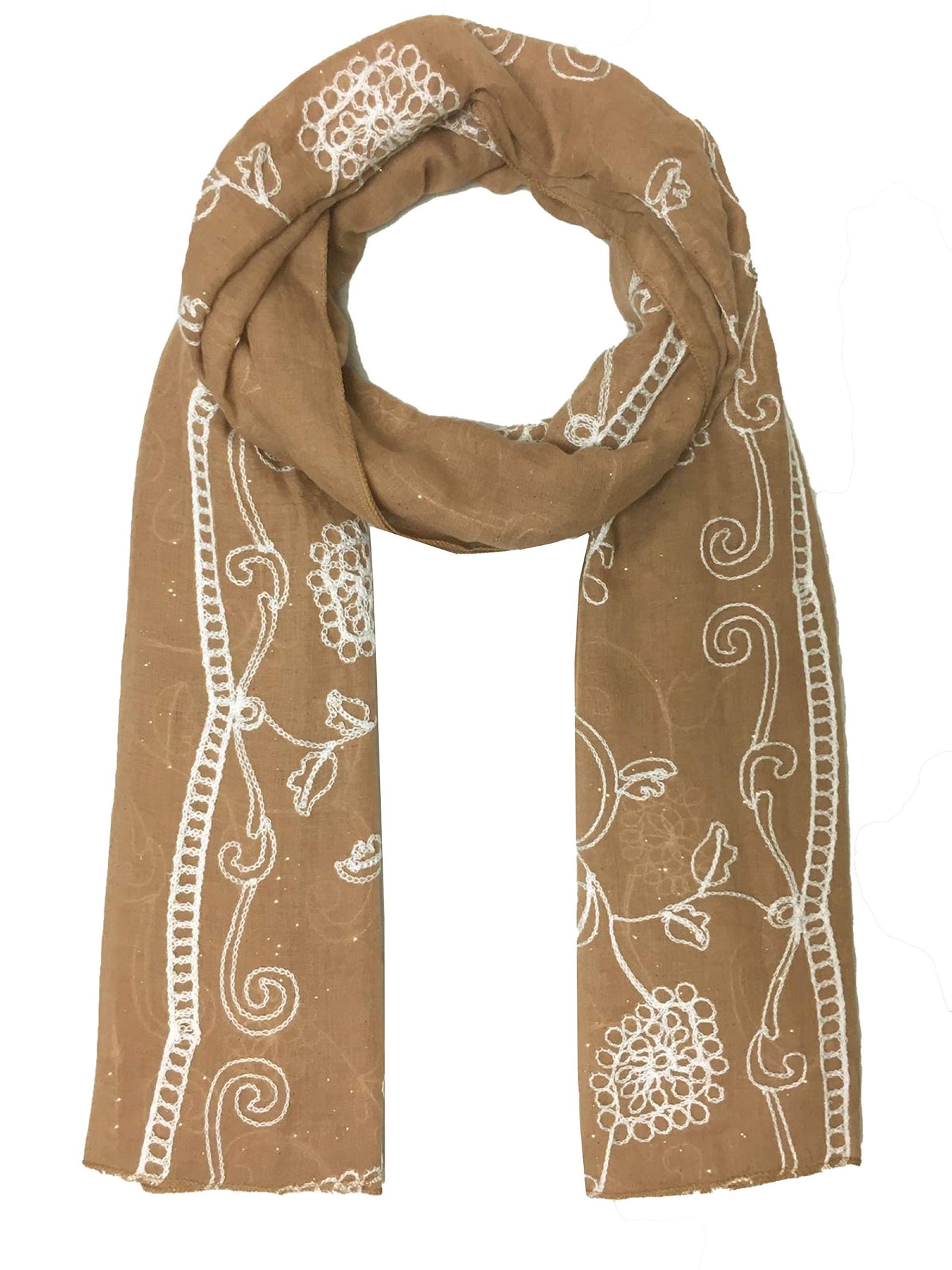 World of Shawls Seasonal Special Glitter Sparkle Stardust and Embroidered Scarf Scarves Hijab Maxi Wrap